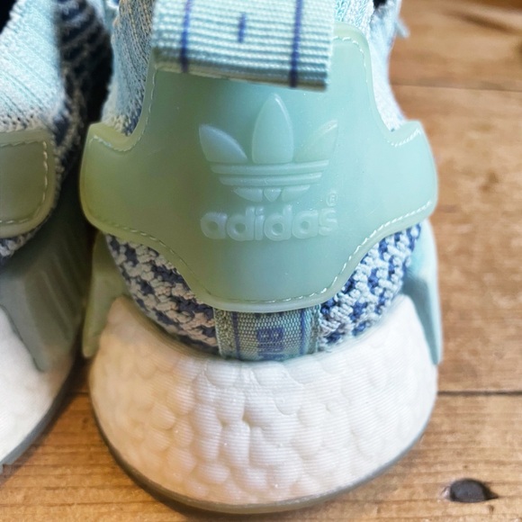 adidas Aqua Knit Sneakers Teal Blue Womens Size 8 - Picture 9 of 16